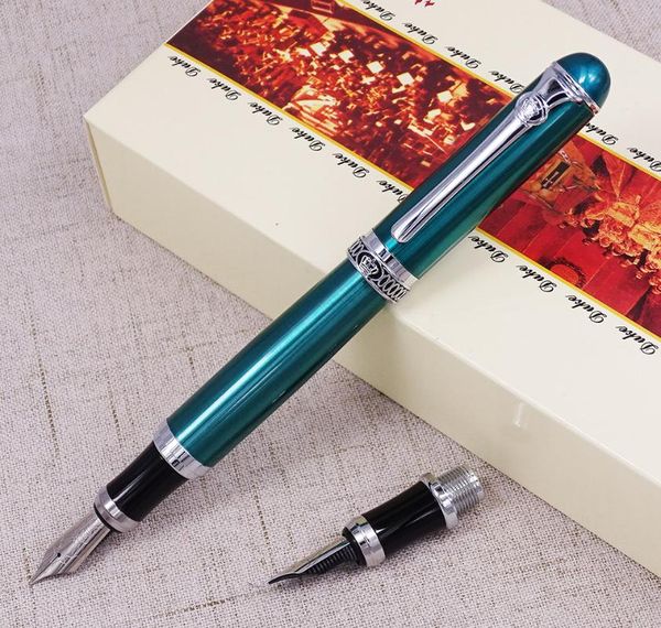 

duke d2 fountain pen green d2 medium nib with 1pc calligraphy fude bent nib interchangeable writing set for painting practice