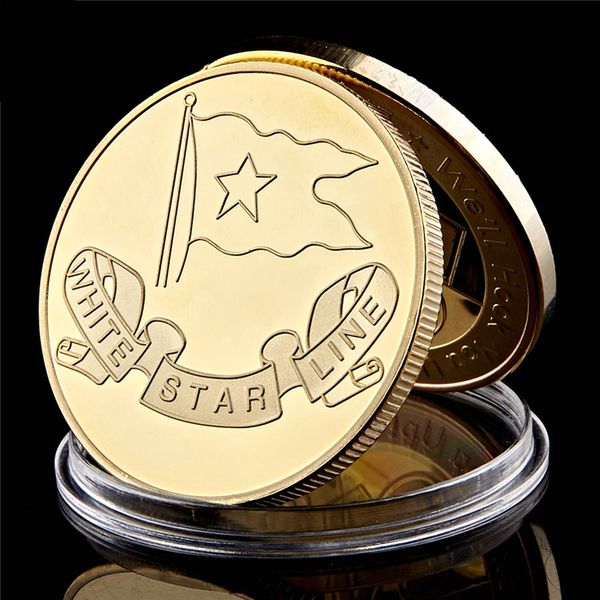 

gold plated souvenir coin 1912 april 10-15 rms titanic victims coin of collection coin art metal craft