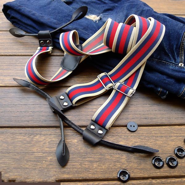 

fashion style rose stripe suspender ing, Black;white