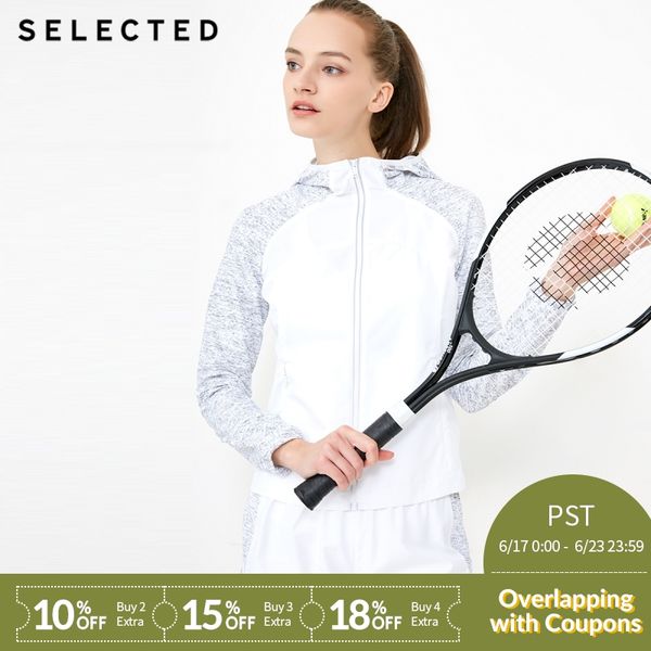 

selected women's printed hooded sports jacket sp|418321504, Black;brown