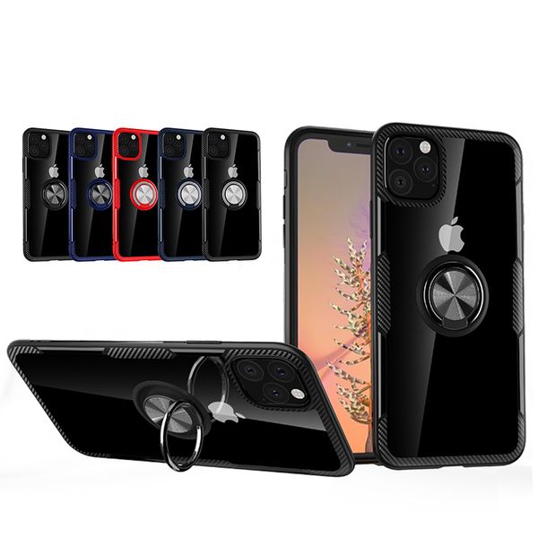 

держатель кольца чехол для телефона iphone 11 pro max xs x 8 7 plus прозрачный акриловый прозрачный пк мягкая жесткая задняя крышка tpu