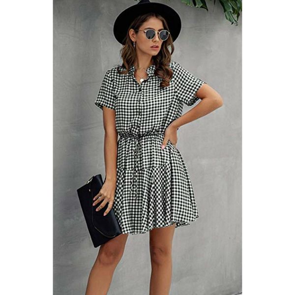 

летнее платье элегантный женский плед leopard печати платье топы женские holiday beach casual свободные рубашки платья сарафан, Black;gray