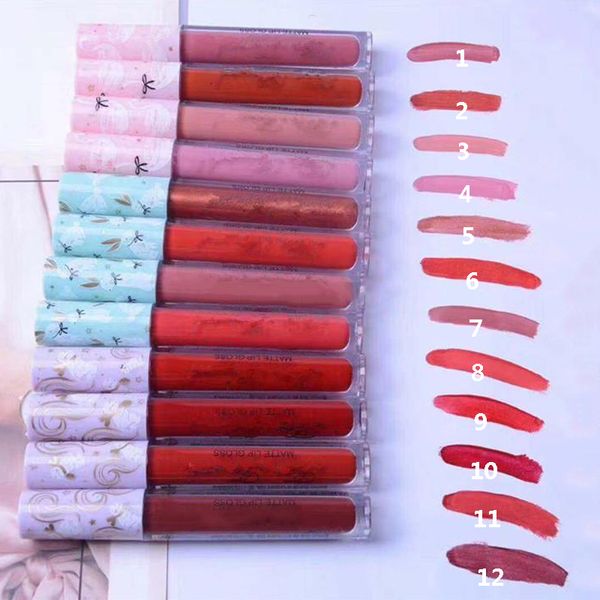 

2019 New Edition Makeup Lipsticks Set Faced 12pcs/set Matte Gloss 12colors Lipstick 60sets DHL shipping