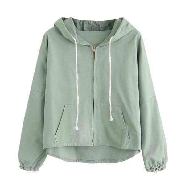 

thin jacket female models women's hooded jacket casual windbreaker women's basic sweater zipper light 7.9 0.5, Black;brown