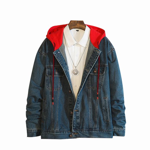 

nice large size blue voguedenim jacket men jacket hooded man jackte cowboy men, Black;brown