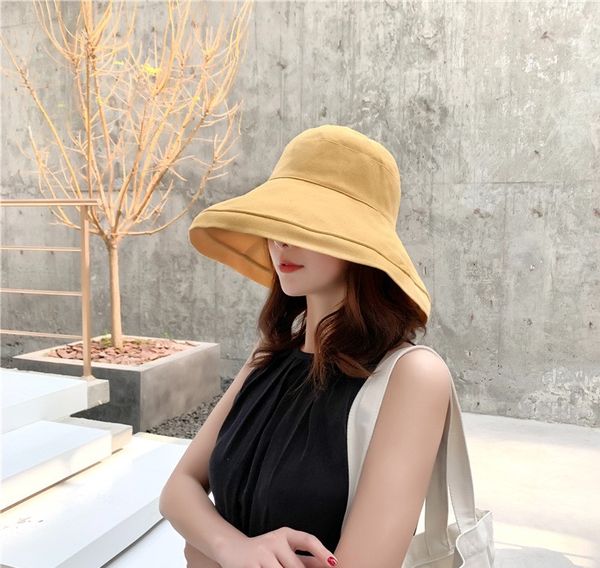 

2020 new style summer fresh female hat korean version of joker travel sun hat sun block uv wide brim soft sister japanese fisherman hat, Blue;gray