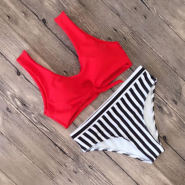 

sexemara bikini swimsuit women swimwear red black swimming bathing suit beachwear beach swim pool low waist bikini set 2019, White;black