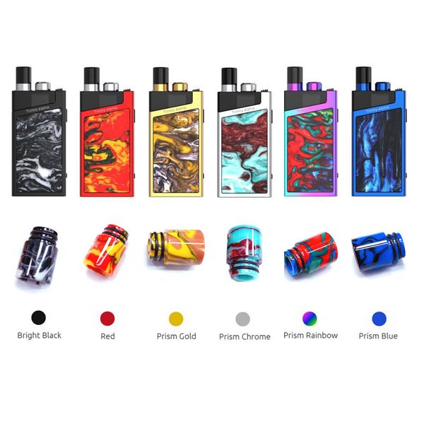 

Original Color Drip Tip Fit Trinity Alpha Pod Kit Epoxy Resin Material 510 Mouthpiece high quality vaporizer ecig dhl free