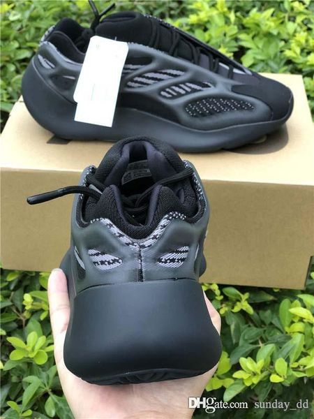 

kanye west originals 700 v3 black azael running shoes 3m reflective wave runner glows in the dark men women sports sneakers with box