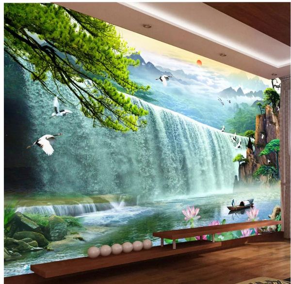 

custom any size waterfall wallpaper modern wallpaper for living room