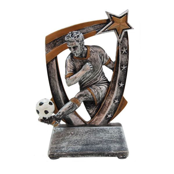Europe Resin Silver Football Player Creative Trophy Ornaments
