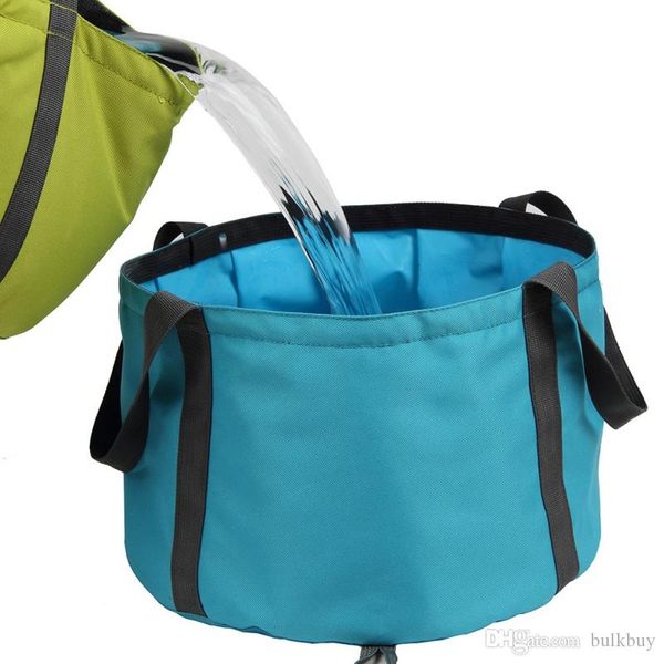 

10l portable outdoor travel foldable folding basin bucket bowl sink washing bag water bucket camping washbasin