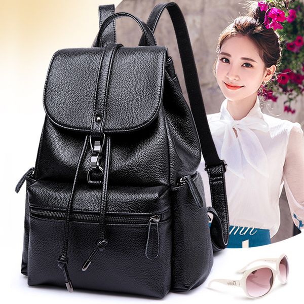 

2020 new leather shoulder bag first layer cowhide anti-theft backpack soft leather ladies bag korean version wild simple