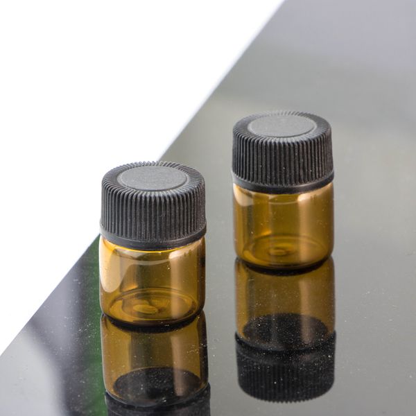 

1мл Amber Glass Эфирное масло бутылки для образцов Духи хранения Мини Empty Cosmetic капельницей флакона 2000шт Бесплатная доставка
