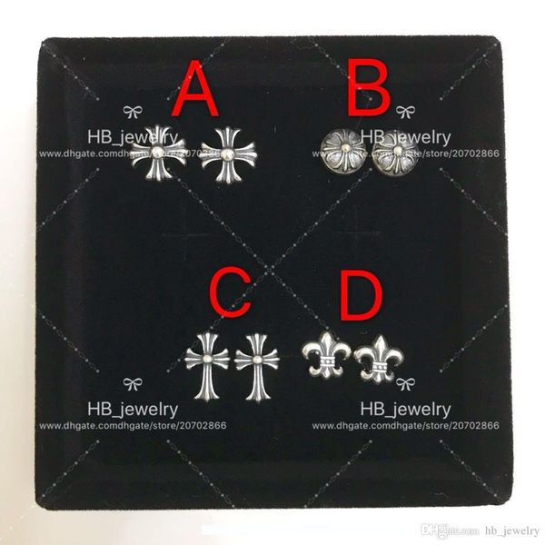 

популярный модный бренд 925 стерлингового серебра крест серьги стержня для женщин юбилей подарок свадьба роскошные ювелирные изделия с короб, Golden;silver