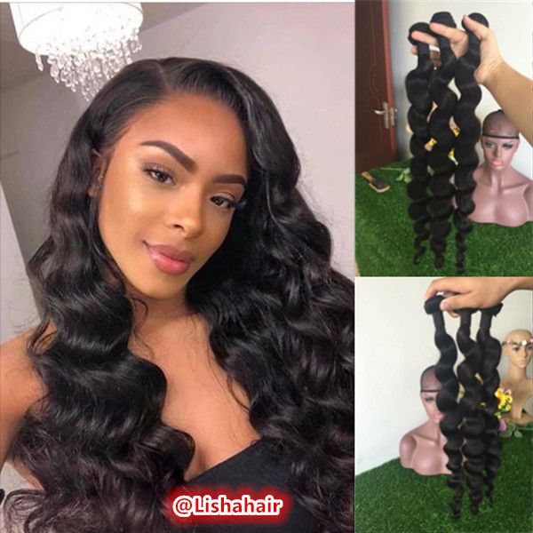 Loose Wave Human Hair Bundles Virgin Human Hair Weave 3 Bundles