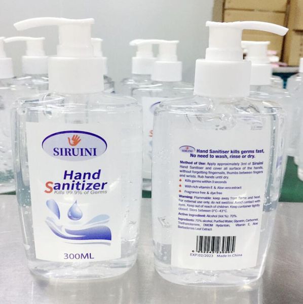 

50ml 100ml 300ml dhl disposable hand sanitizer gel moisturizing disinfection anti-bacteria travel portable no clean waterless