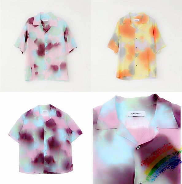 

ambush t shirt men women 1a:1 fashion casual mens tie dyeing ab t shirts tees ambush t shirt new, White;black
