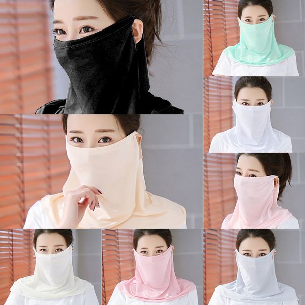 

iins0 fishing style simple scarf scarf blocking bandana headwear headband cycling hiking outdoor head mask face shield, Black