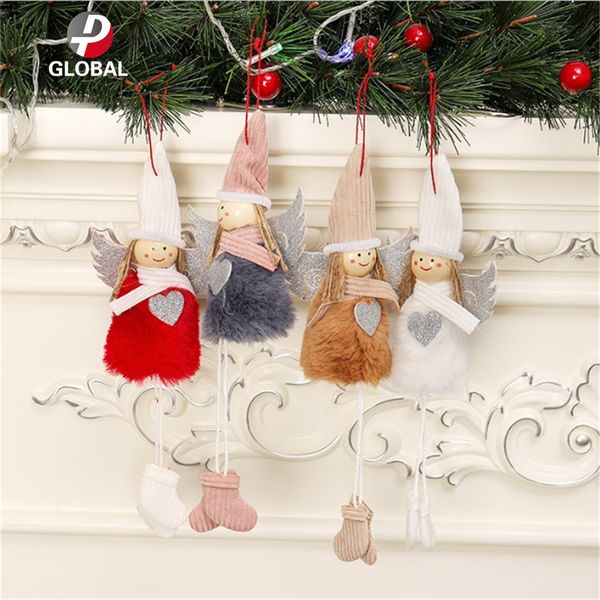 

d&p 1pcs 10*26 cm christmas plush cute angel doll pendants christmas tree hanging ornaments new year children gift lovely toys