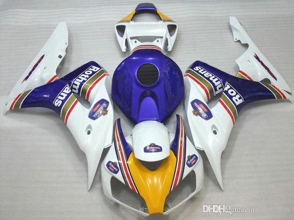 Carimbos de injeção para Honda CBR1000RR 2006 2007 kit de carenagem branco azul amarelo CBR 1000 RR 06 07 WE35