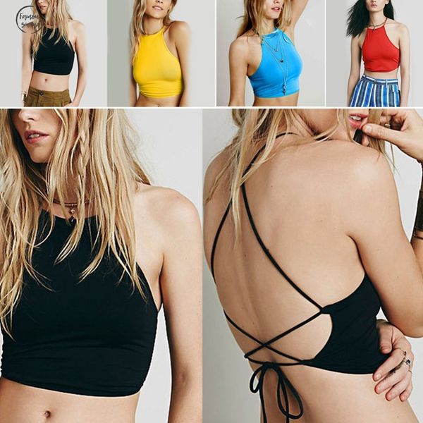 

backless лето ca холтер cr top sexy женщины бюстие bralette vest cami бюстгальтер drop доставка хорошего качество, White