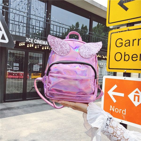 

laser bright face fashion backpack wing bag fashion small bag