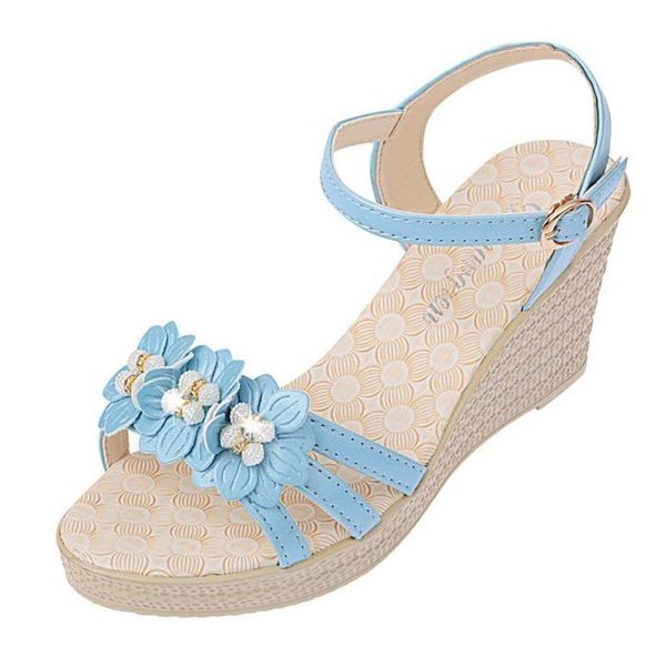 

women's fashion sandals summer wedges pumps sandals thick platform med heel shoe beach sandal casual chunky woman shoes, Black