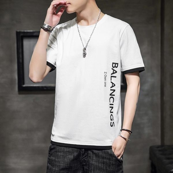 

мужская дизайнерская толстовка мужская летняя футболка с коротким рукавом мужская хлопчатобумажная футболка с коротким рукавом мода повседне, Black