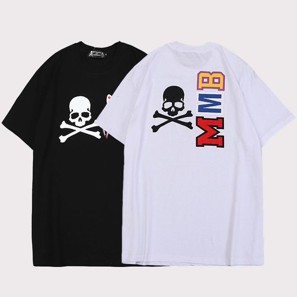 

mastermind вдохновитель япония футболка мм скелет печати хип-хоп тройник мужчины женщины белый черный хлопок топ хип-хоп уличная одежда, White;black