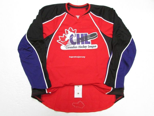 

custom chl prospects red edge 1.0 7187 jersey stitch add any number any name mens hockey jersey xs-6xl, Black;red