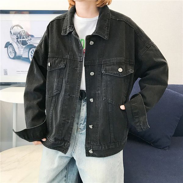 

women's jackets outerwear & coats women loose long sleeve jeans coat retro cowboy denim casual jacket chaquetas mujer 2021, Black;brown