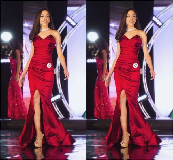 

дешевые русалка вечерние платья красный милая фронт сплит театрализованное знаменитости платья женщин выпускного вечера раз платья формальны, Black;red