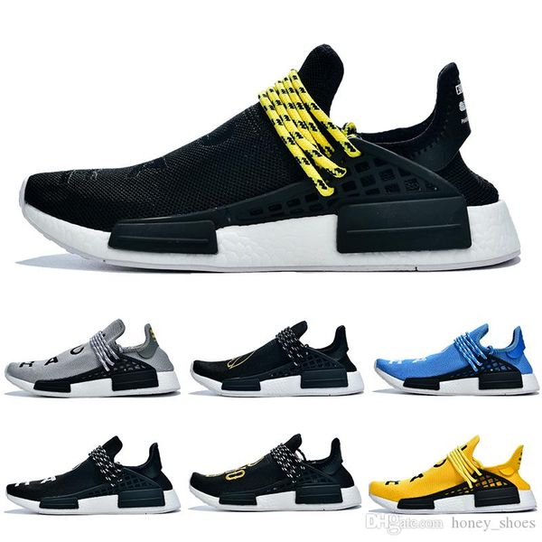 

without box human race hu trail pharrell williams men running shoes nerd black blue women mens trainers fashion sports runner sneakers