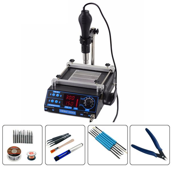 

yihua 853aa high power multi-functional rework stations with air gun ir preheating station and desoldering welding rework