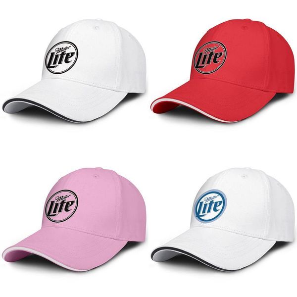 

miller lite logo baseball adjustable sandwich hat custom sports cap logo beer 64 black, Blue;gray