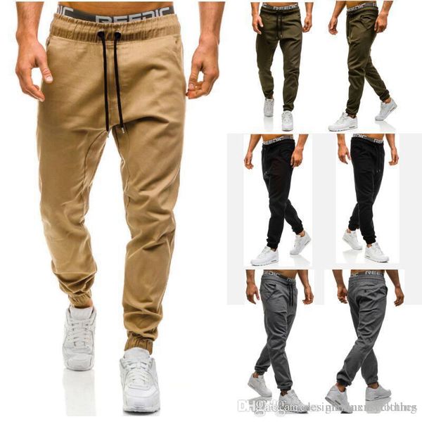 

mens athletic эластичный пояс брюки solid color pantlones дизайнер joggers sweatpants одежда для мужчин трек брюки, Black