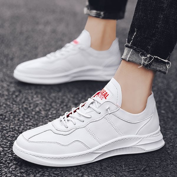 

2019 autumn new men lace-up shoes fashion men shoes microfiber leather casual sneakers flats *hx858, Black