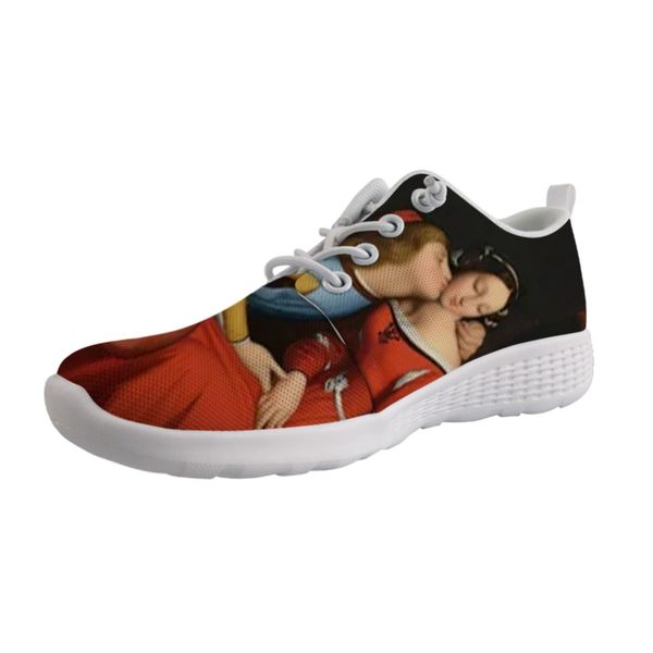 

2019 New Trend Customizable Outdoor Wading Shoes holes bottom Men Lace Up Sneaker Men Light Shoes Artist Painting Print Ingres