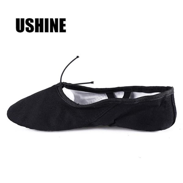 

ushine eu22-45 canvas black yoga zapatos de punta de ballet slippers ballet shoes dance for girls kids children women