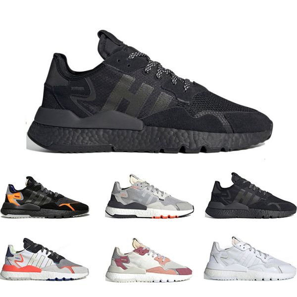 

новые кроссовки для мужчин nite jogger черный и серый черный оранжевый серый пакет тройной черный белый серый красный ice монетным 36-45