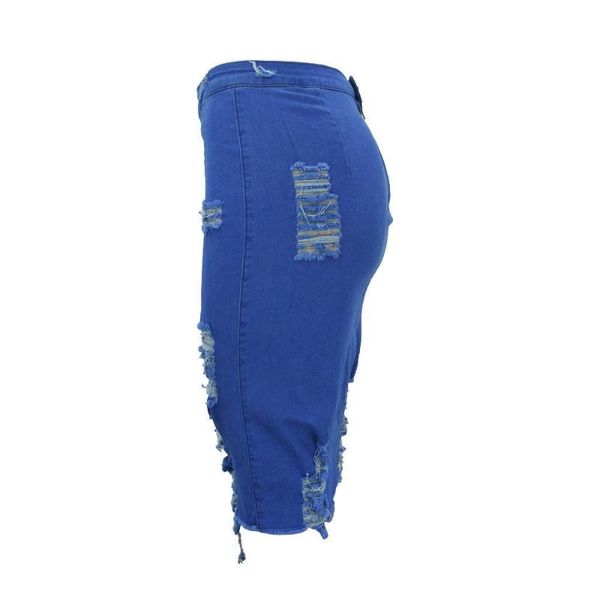 

летние юбки женщин ladies женщин высокой талией ripped denim проблемные bodycon мини жан юбка faldas mujer moda 2020 z2, Black