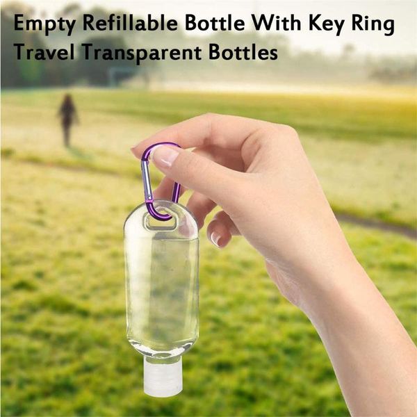 

travel plastic clear keychain bottles leakproof empty containers flip cap 10pc