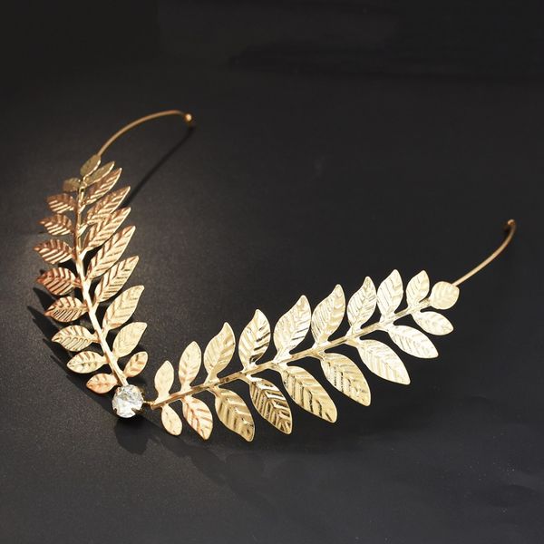 

греческое золото металлический лист v обратно держать оголовье кристалл девушки головной убор корона ювелирные изделия для свадебных аксессу, Golden;white