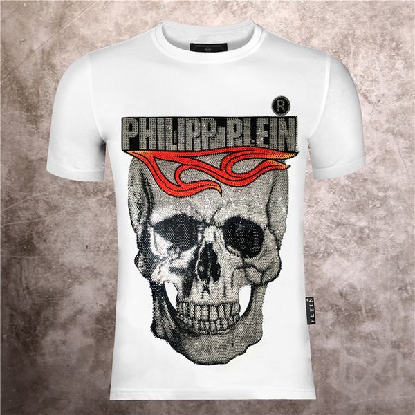 

pp philip plain brand mens designer t shirts firmata uomo fashion luxury designer t shirt summer homme mens skull tshirt tee 511, White
