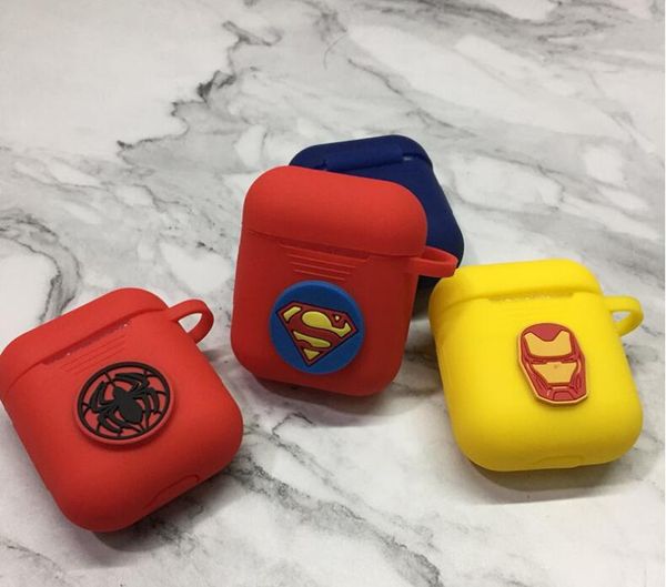 

2020 new arrival cartoon silicone car wireless bluetooth headset protective cover tide fashion marvel anti-fall anti-lost for apple airpods2
