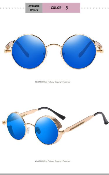 

metal round steampunk sunglasses men women fashion glasses retro frame vintage sunglasses punk metal eyewear 58028, White;black