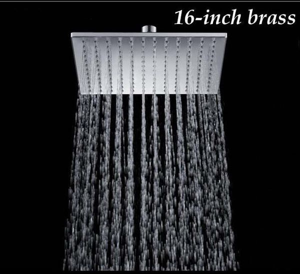 

new chrome finish 16" solid brass shower head rainfall shower sprayer