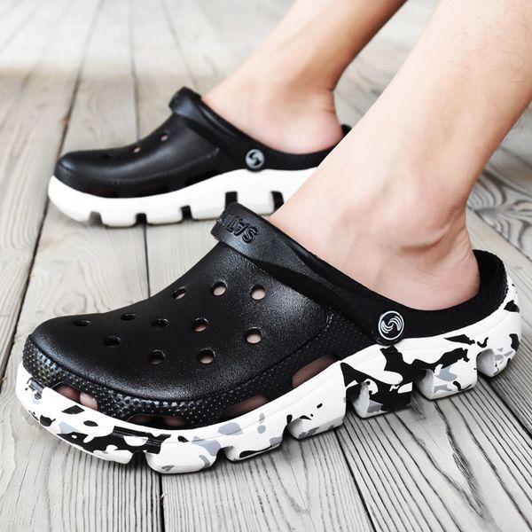 

weh crocse outdoor mens sandals summer beach sandals men shoes sandale homme sandalias homem erkek sandalet size 47, Black