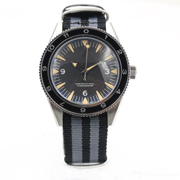 

2020 watches automatic sea watch 300 spectre limited edition men s wristwatch fabric belt glass back chronometer james bond spectre, Slivery;brown
